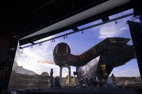 A practical set piece from The Mandalorian in the StageCraft volume.   Image courtesy of industrial Light & Magic. .jpg